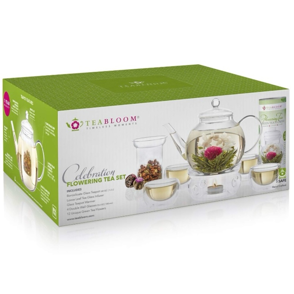 Teabloom's Celebration Blooming Tea Set NWOT never used only opened for …